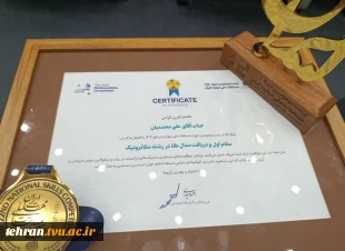 کسب مدال طلای رشته مکاترونیک توسط دانشجوی دانشکده فنی انقلاب اسلامی تهران در مسابقات ملی مهارت ایران 7